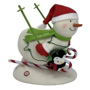 Hallmark Jingle Pals Swooshin Duo Skiing Snowman Penguin Sings Light Up Holiday